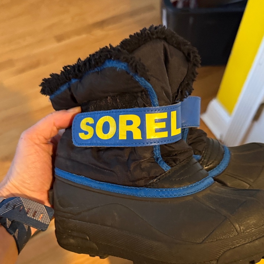 Sorel Kids' Black and Blue Snow Boots